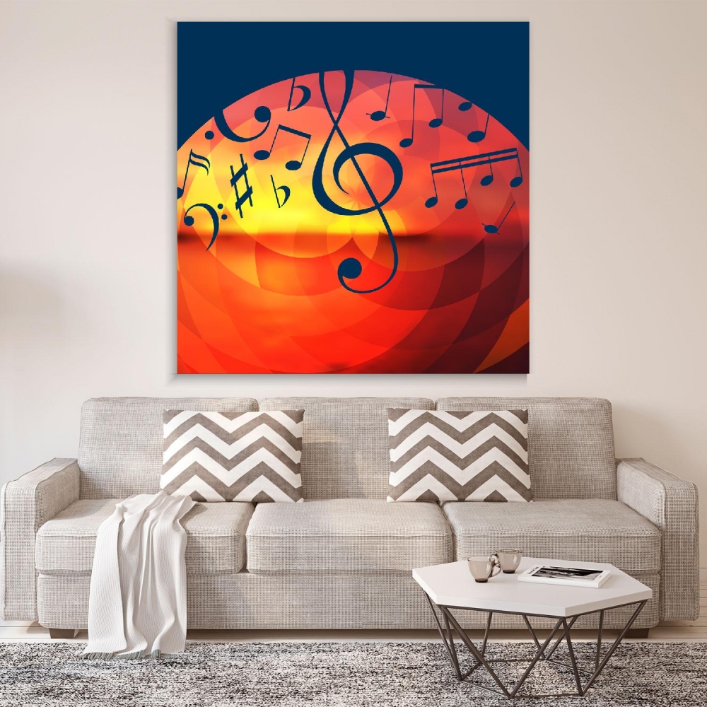 

Картина на холсте Музыка Music Notes And Key 90х90 см.