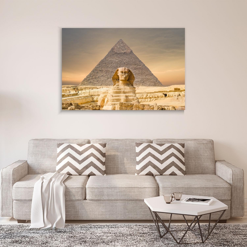 

Картина на холсте Архитектура Sphinx And Pyramids 45х60 см.