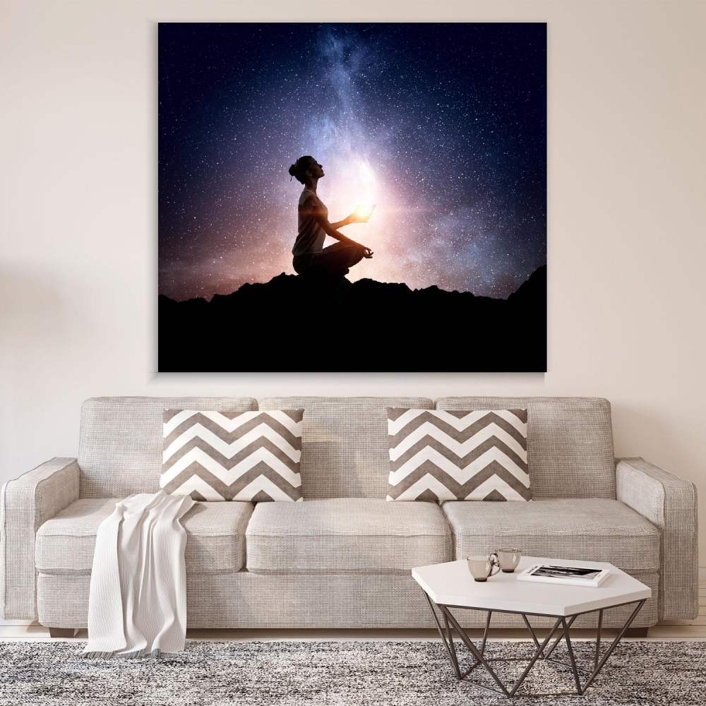 

Картина на холсте Йога и медитация Yoga Under The Starry Sky 60х60 см.