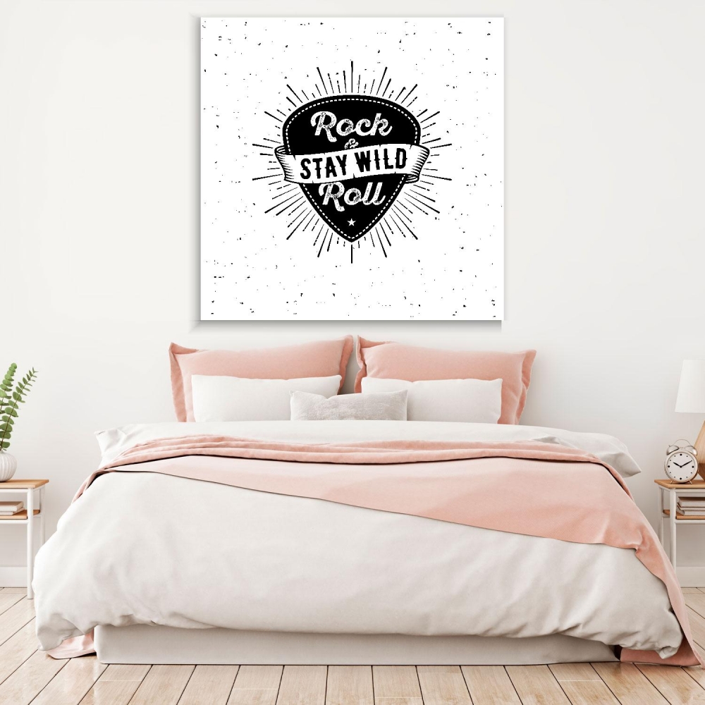 

Картина на холсте Музыка Rock And Roll Stay Wild 80х80 см.