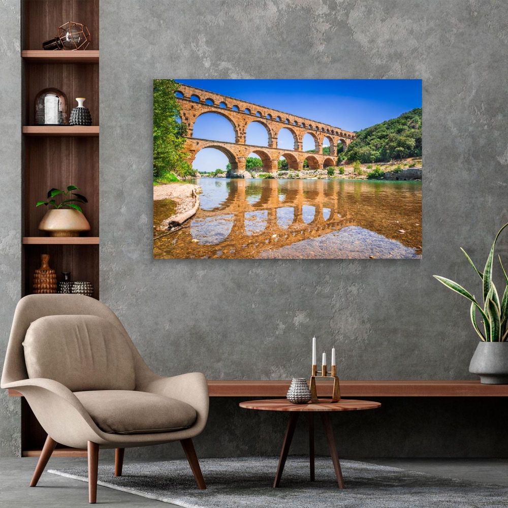

Картина на холсте Архитектура Pont Du Gard Threetiered 90х120 см.