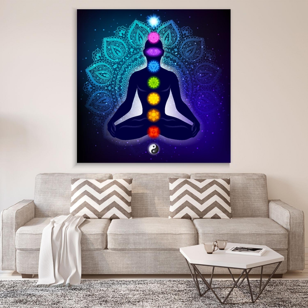 

Картина на холсте Йога и медитация Nine Chakras And Mandala 100х100 см.