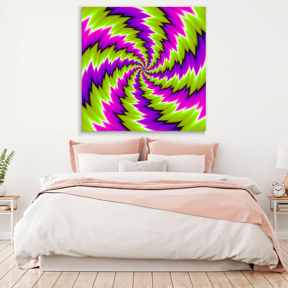 

Картина на холсте Psy Art Abstract Green Illusion 100х100 см.