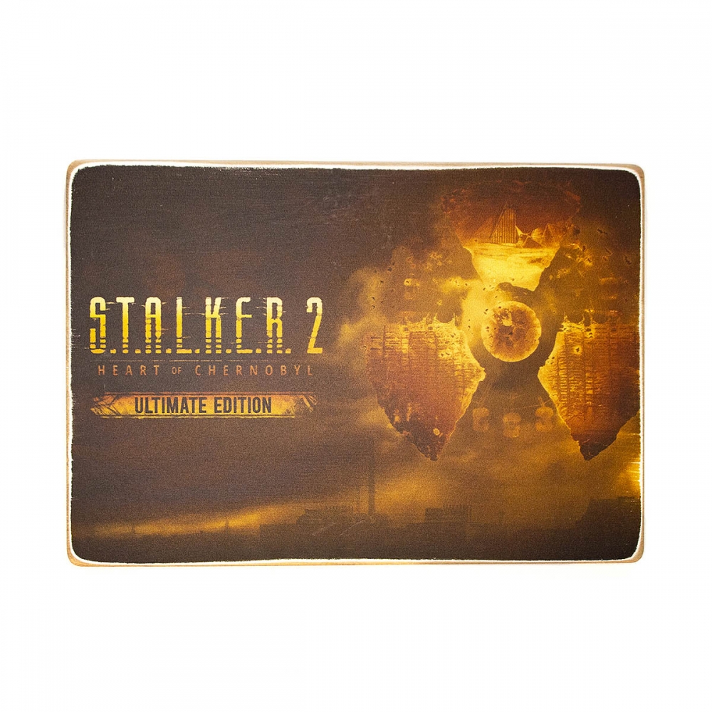 

Деревянный постер Видеоигры S.T.A.L.K.E.R. 2: Сердце Чернобыля. Артовый Сталкер на оранжевом фоне А1