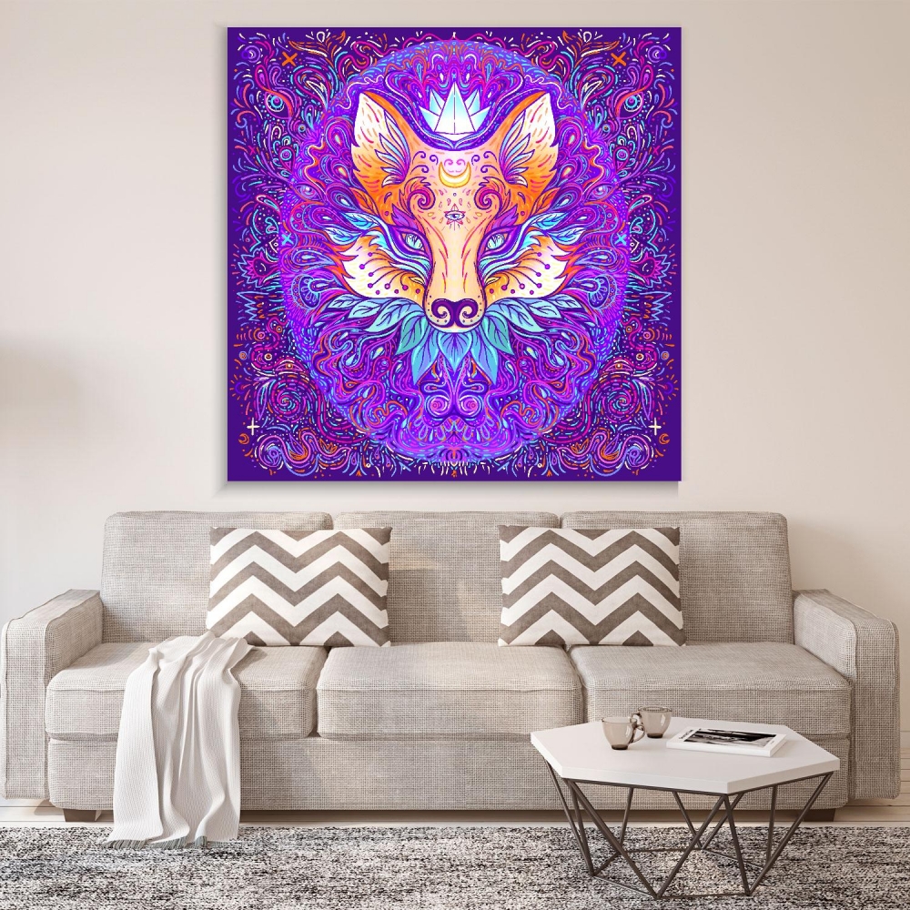 

Картина на холсте Psy Art Cute Fox Face Psychedelic 110х150 см.