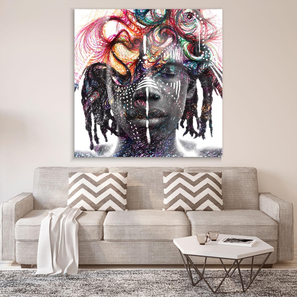 

Картина на холсте Psy Art African Man With Traditional Face Paint 80х80 см.