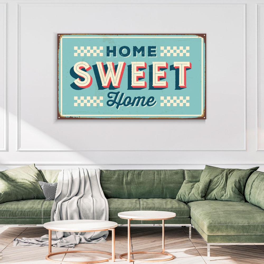 

Картина на холсте Винтаж Home Sweet Home 70х140 см.