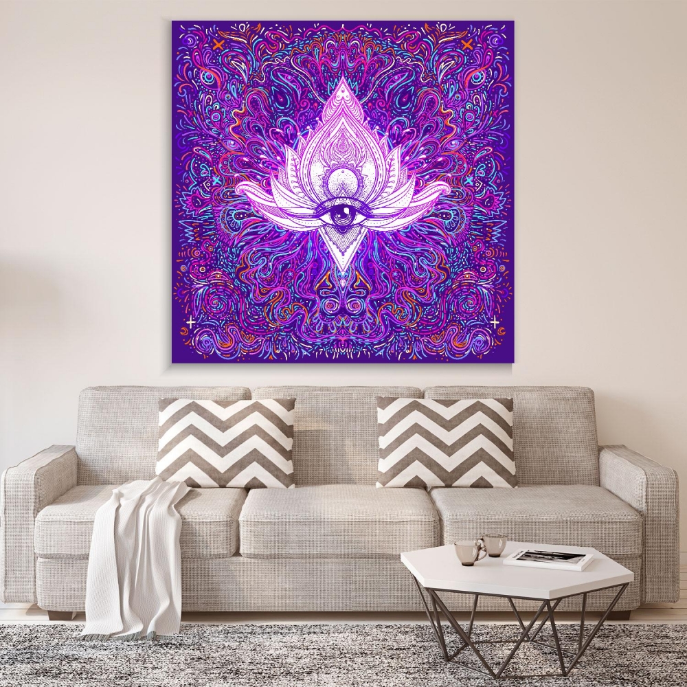 

Картина на холсте Psy Art All Seeing Eye In Lotus 90х120 см.