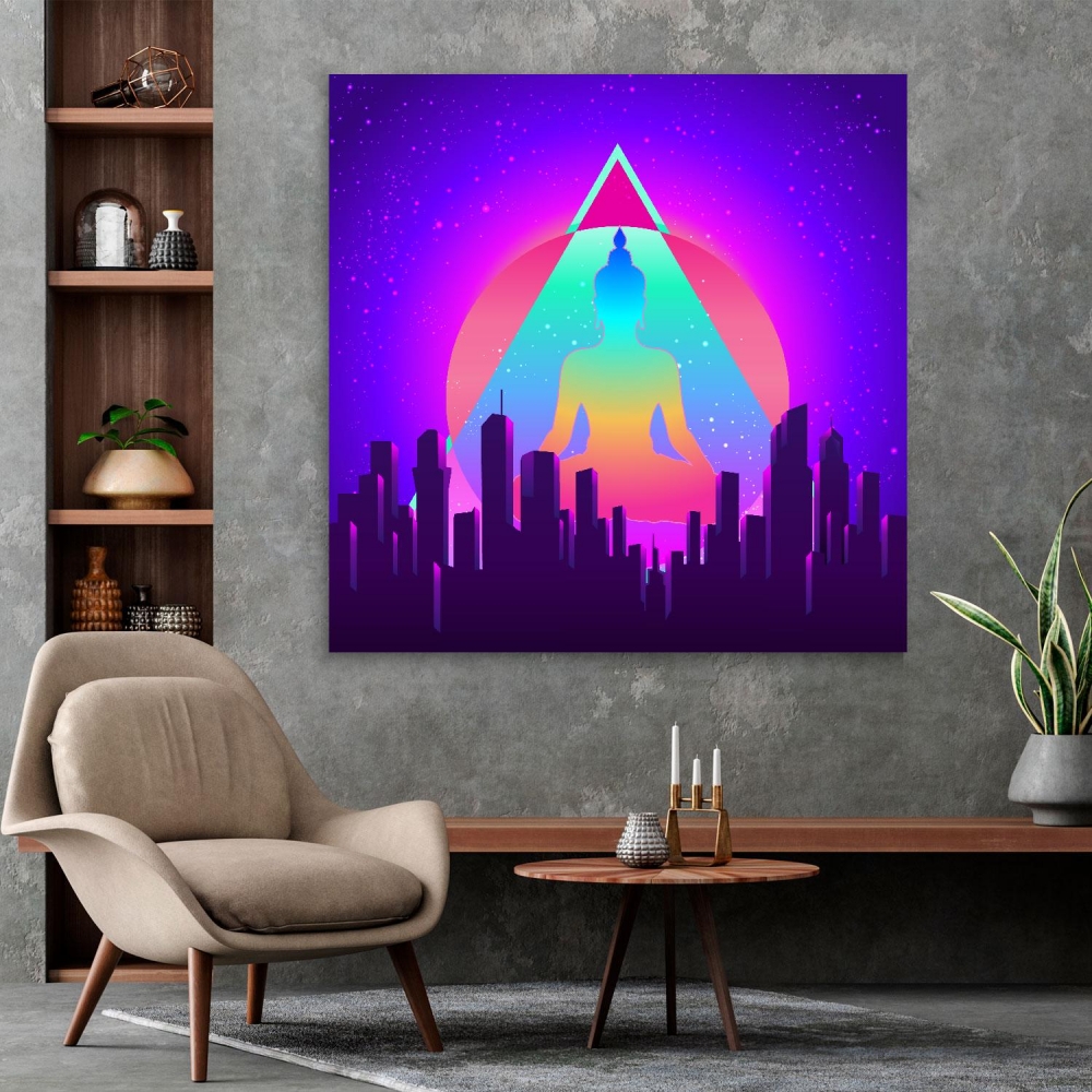 

Картина на холсте Psy Art Сolorful Yoga Silhouette 80х80 см.