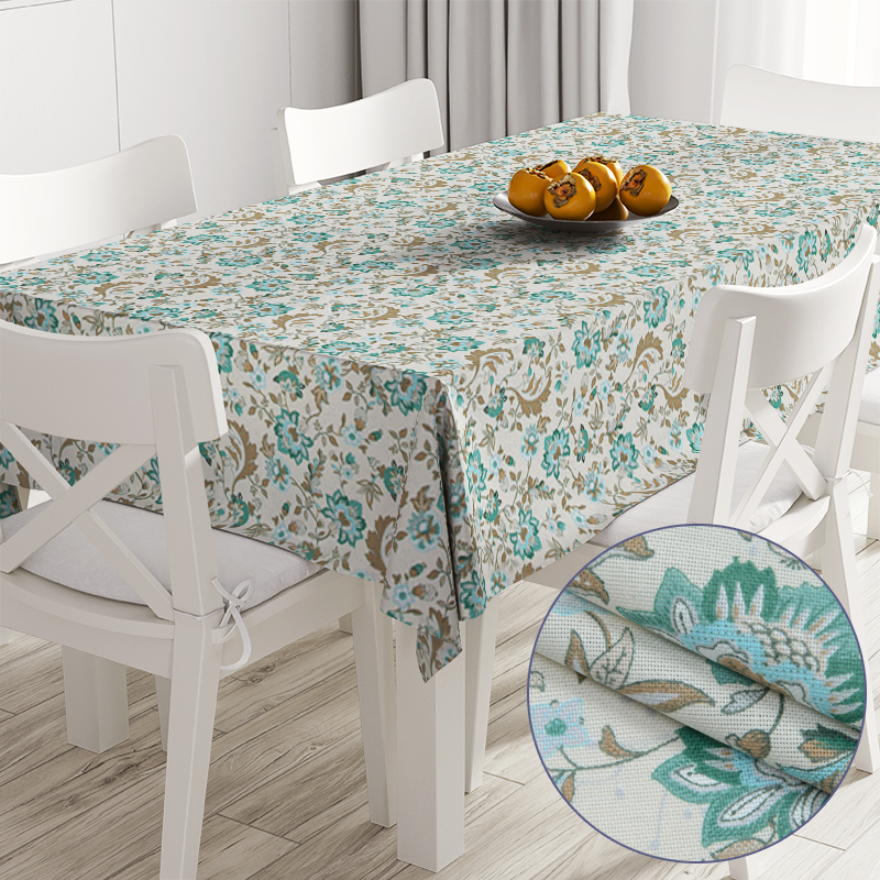 

Скатерть Time Textile Веточка бирюза TT172855 150x180