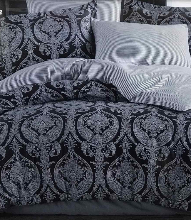 

Комплект постельного белья Zugo Home семейный сатин Jacquard V4 anthracite антрацит арт.8680656658712
