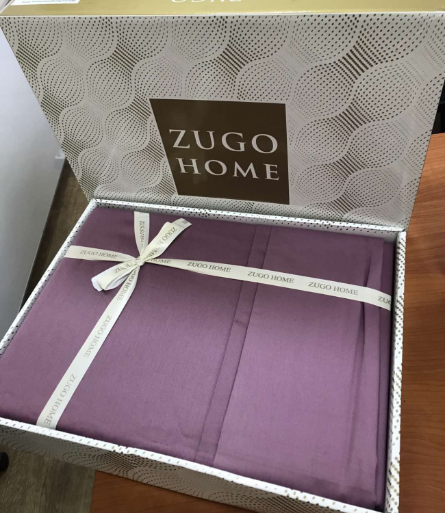 

Комплект постельного белья Zugo Home семейный сатин Plum сливовый арт.8680656637854