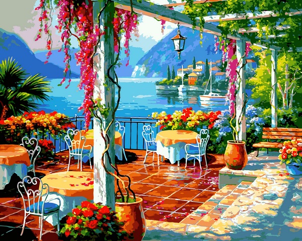 

Картина по номерам Babylon Кафе на берегу 40*50 см (в коробке) арт.VP1304