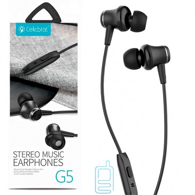 

Наушники с микрофоном Celebrat G5 — Black (Черный)