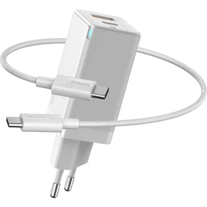 

Сетевое зарядное устройство Baseus GaN Mini Quick Travel Charger 45W - White / Белое