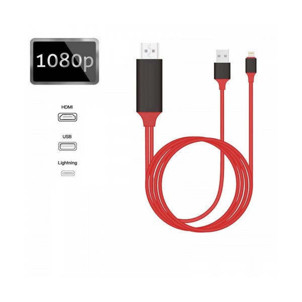 

Кабель Lightning To Hdmi Cable HDTV — 1m — Red (Красный)