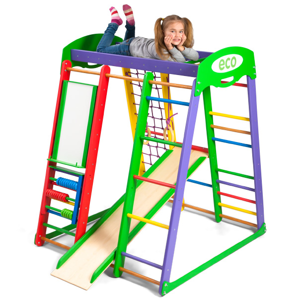 

Детский спортивный игровой комплекс Baby Sport SB Акварелька Разноцветный 132х124х150 см (Акварелька)