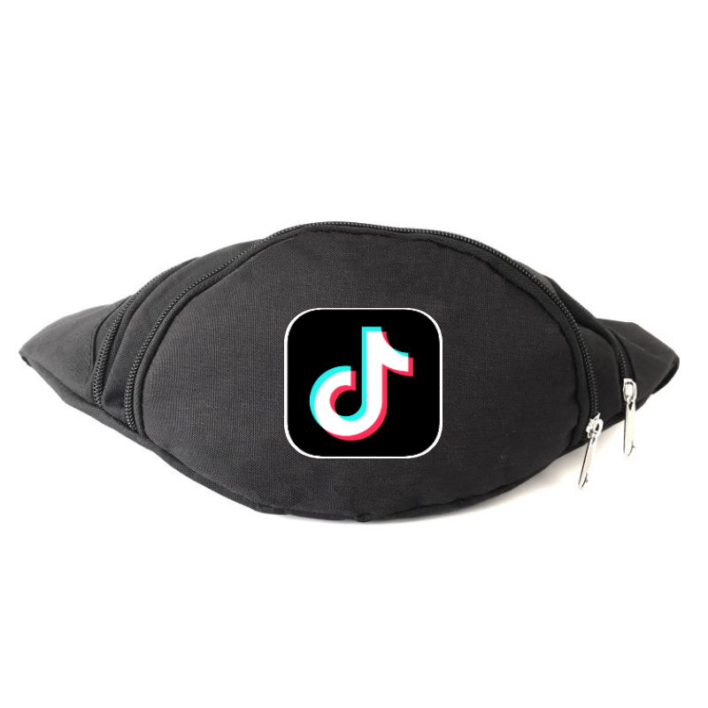 

Сумка Бананка на пояс Cappuccino Toys Tik Tok Тик Ток лого 01 черная