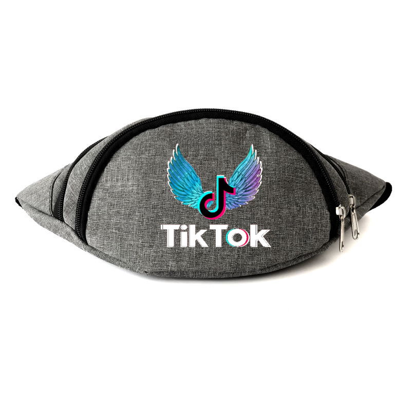 

Сумка Бананка на пояс Cappuccino Toys Tik Tok Тик Ток лого 03 серая