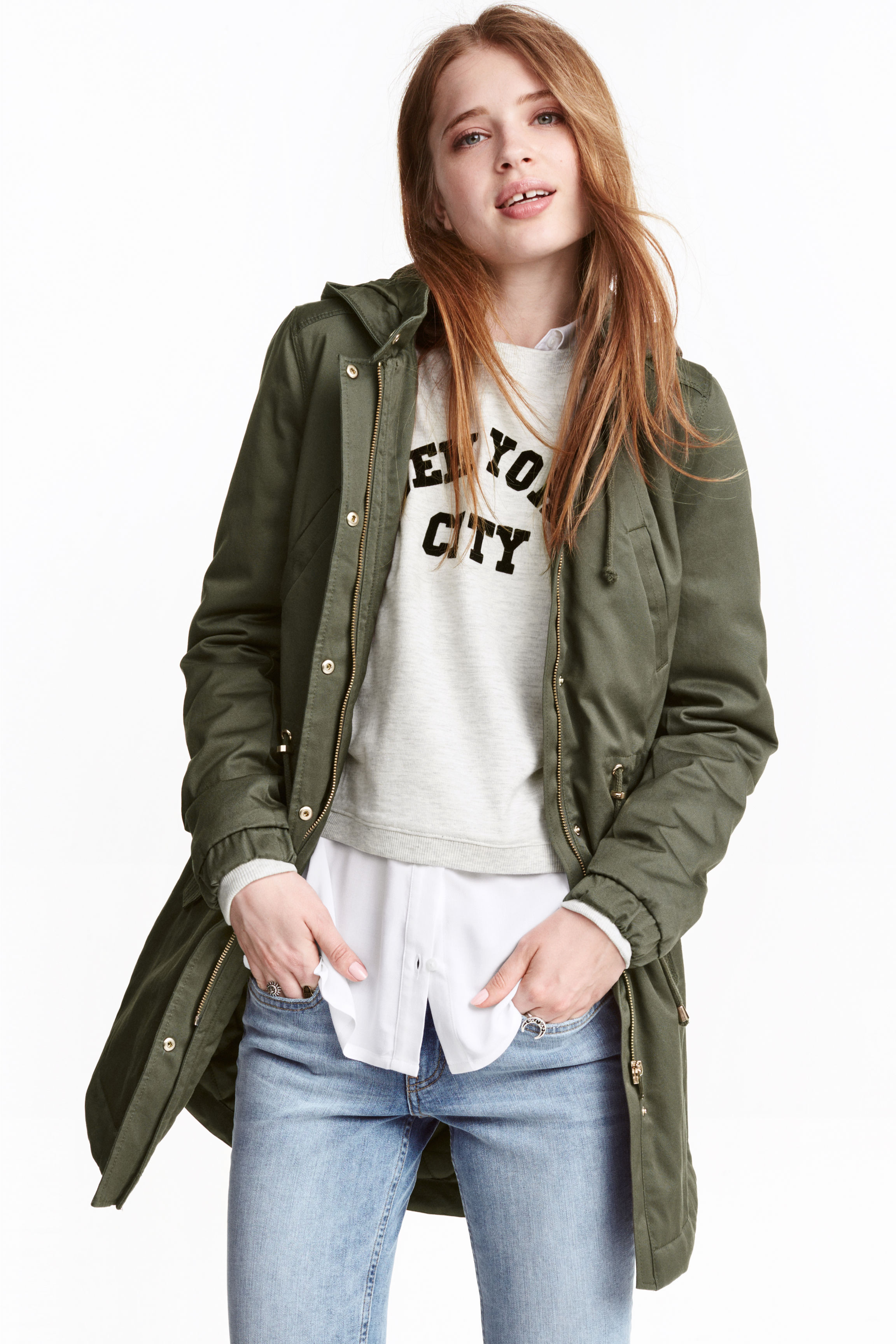 

Парка H&M 0393447-3630 38 хаки