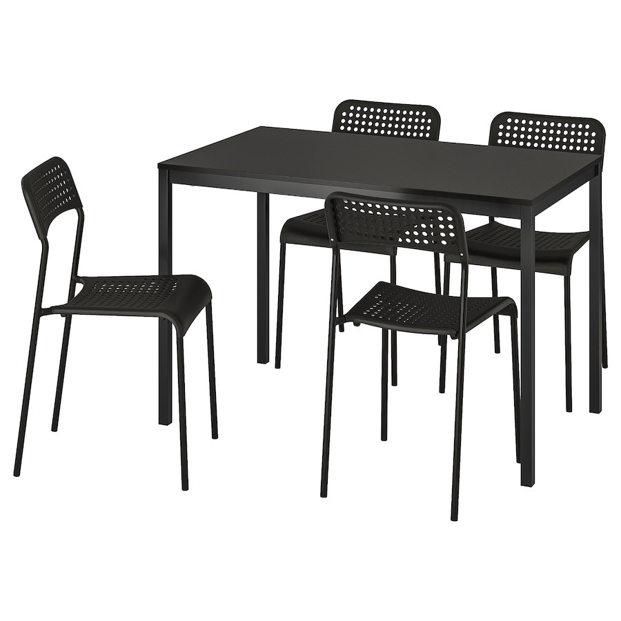 

Стіл і 4 стільці IKEA TARENDO / ADDE 110 см чорний (790.106.90)