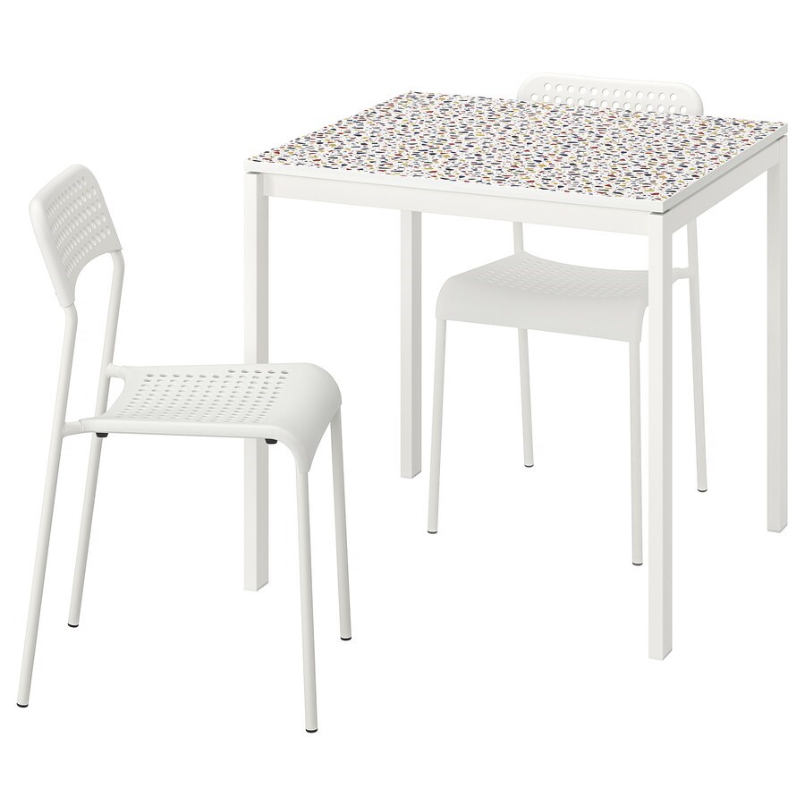 

Стіл і 2 стільці IKEA MELLTORP / ADDE 75 х 75 см мозаїка/білий (393.901.35)