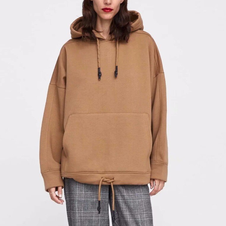 

Худи женское oversize с капюшоном и кулиской снизу Sport life Berni Fashion (L) Коричневый
