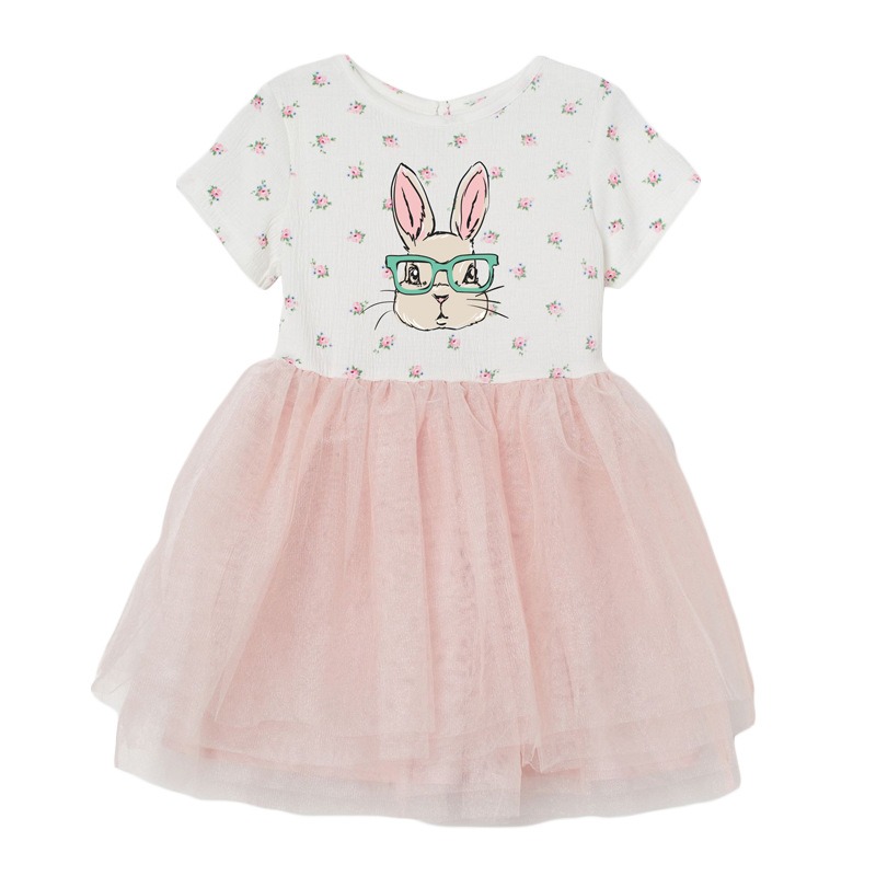 

Платье для девочки Rabbit in flowers Berni Kids (100) Персиковый