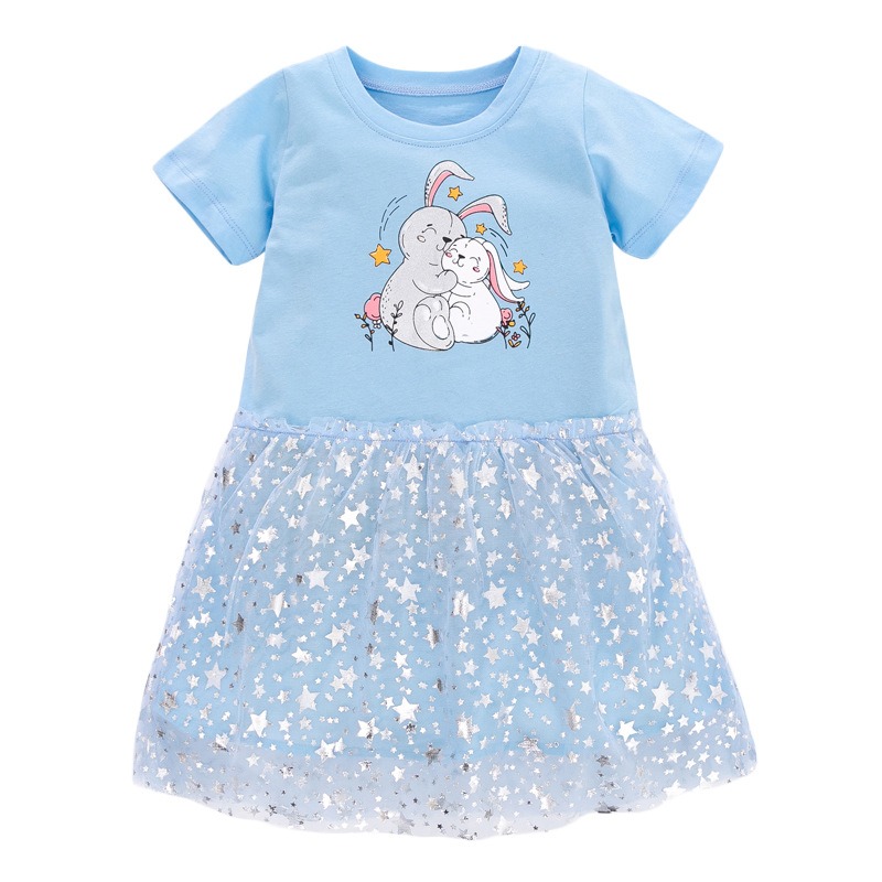 

Платье для девочки голубое Bunnies in love Berni Kids (130) Голубой (58744)