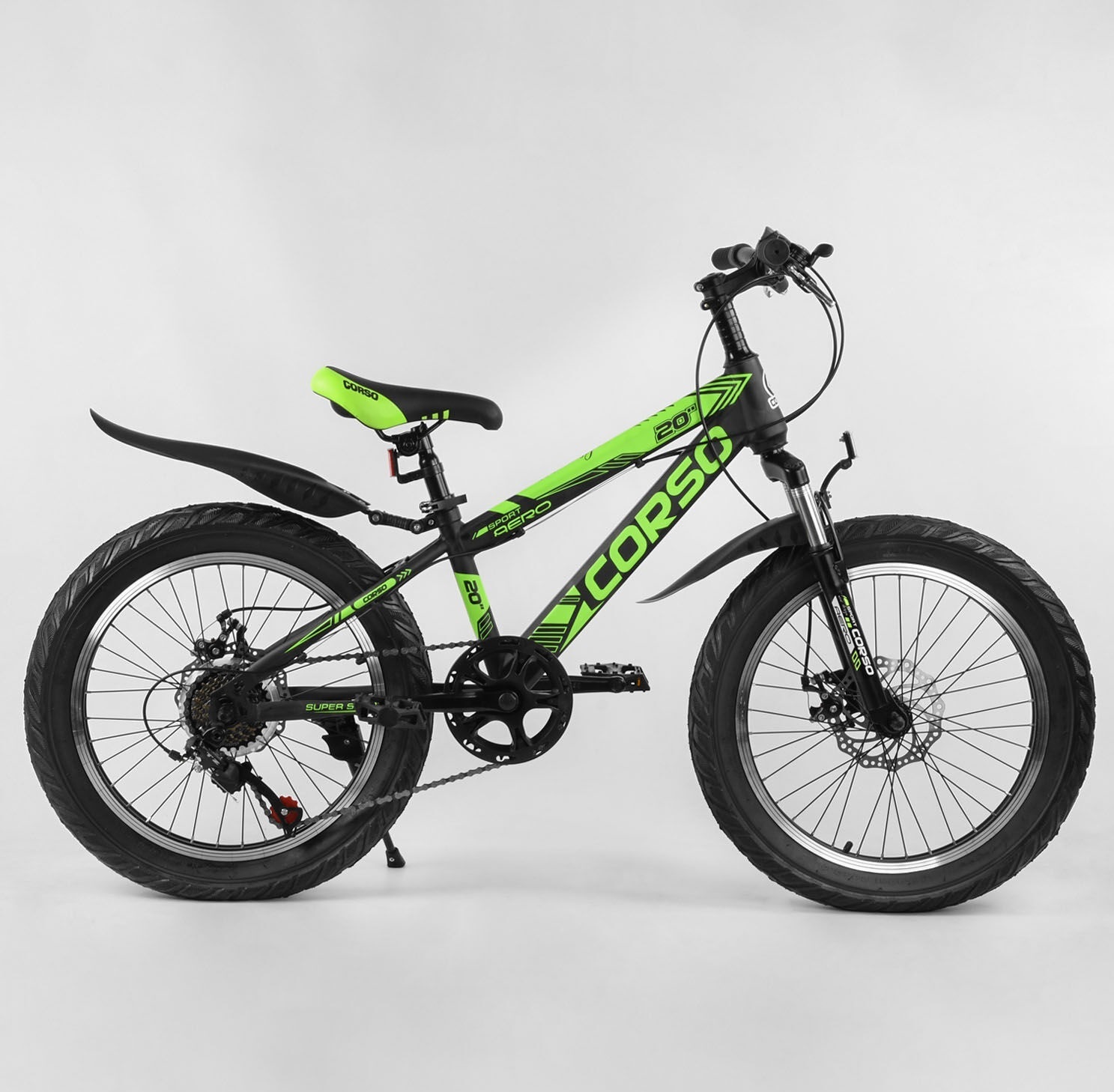 

Велосипед Corso 20" AERO 79901 Black-Green (79901)