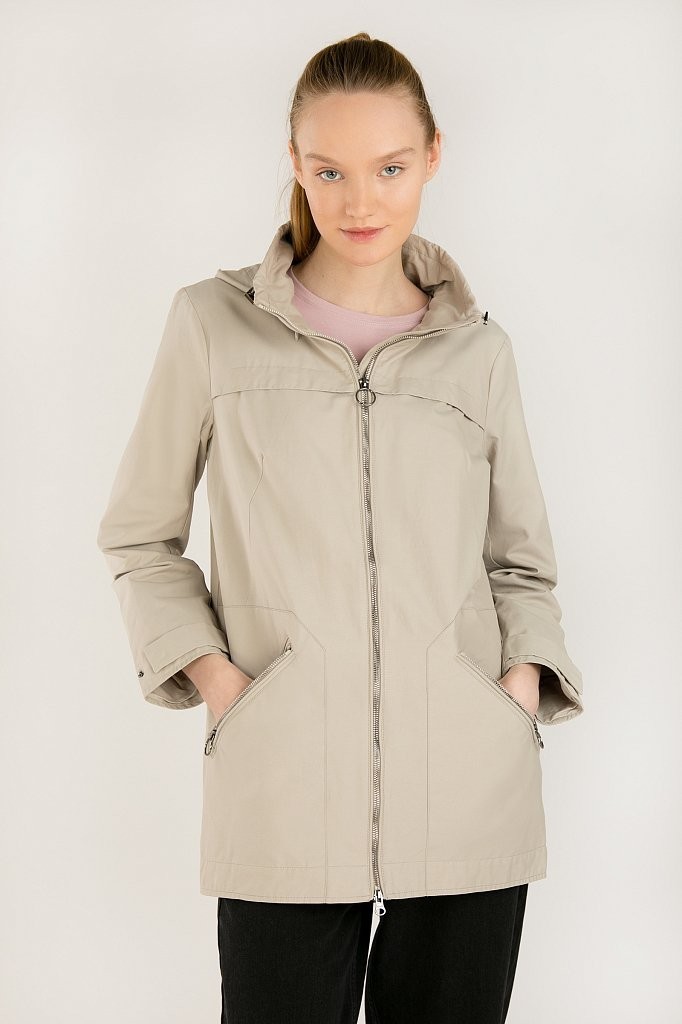 

Женская ветровка со скрытым в ворот капюшоном Finn Flare 20011021В -714 M Серая