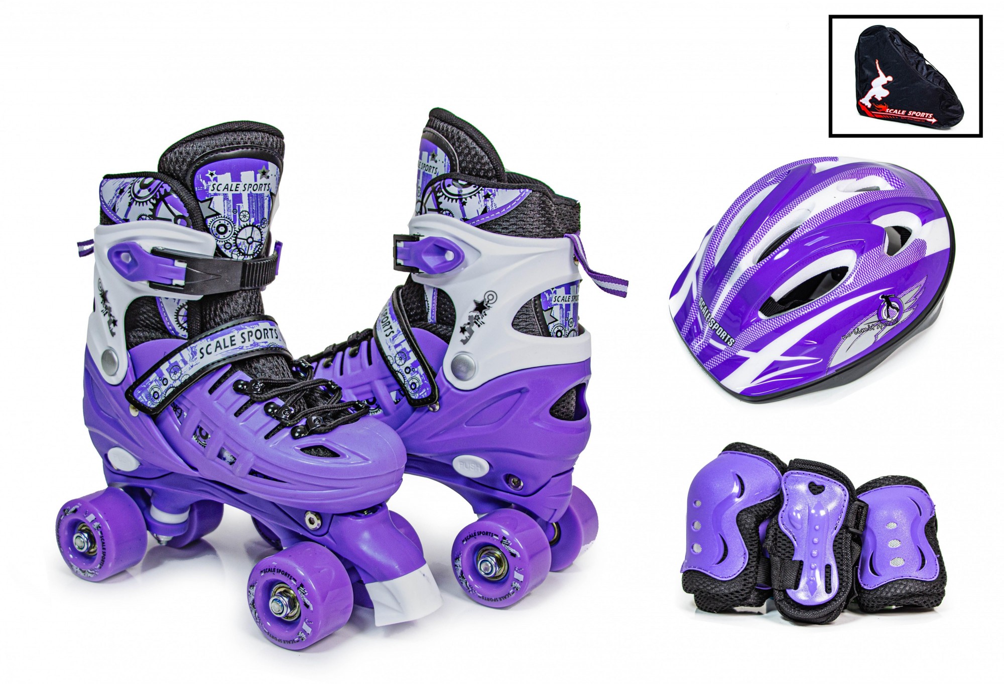 

Комплект роликовые коньки квады Scale Sport 29-33 Фиолетовый