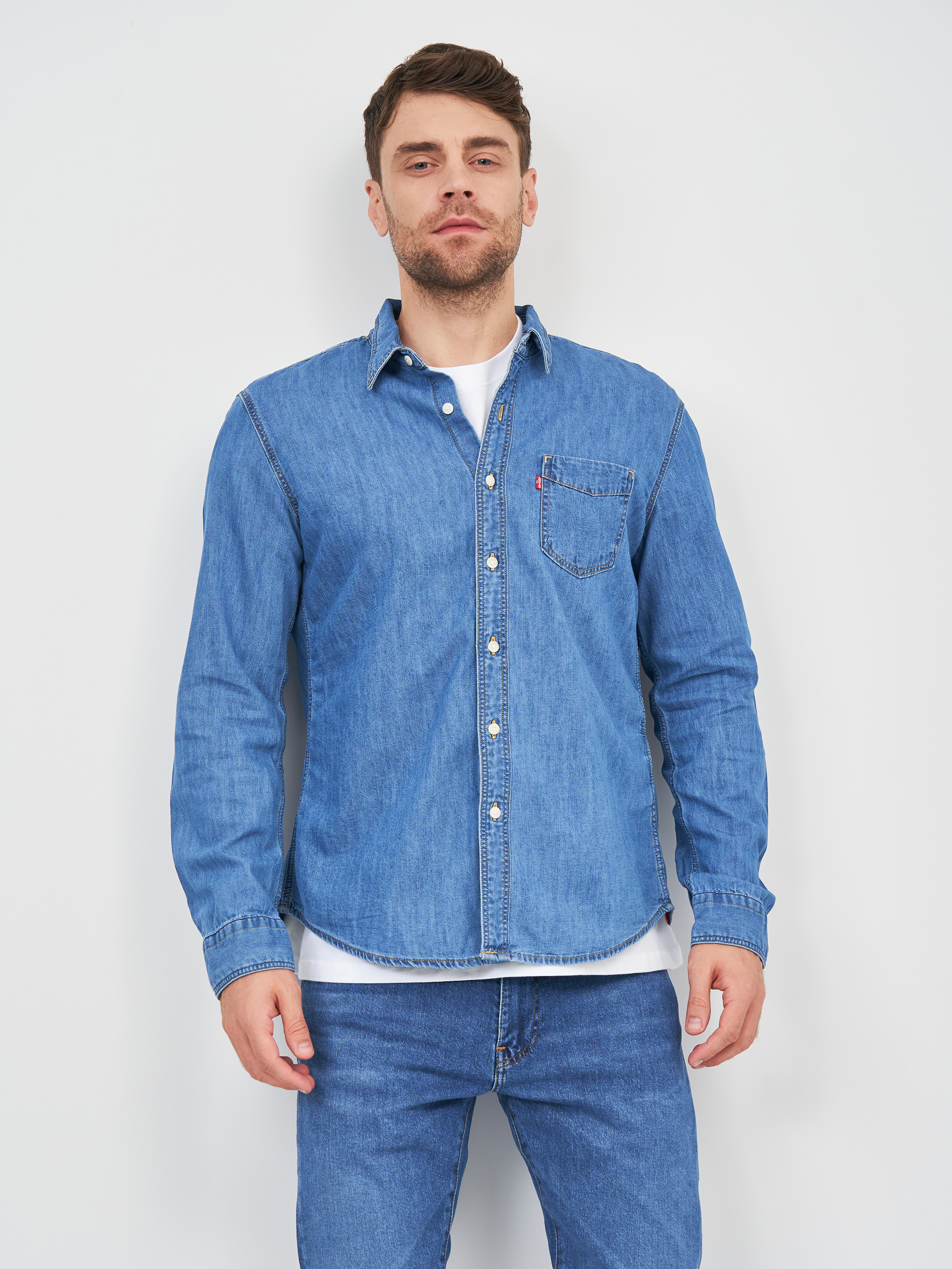 

Джинсовая рубашка Levi's Sunset 1 Pkt Slim Cotton Tencel Mid Worn 86619-0037 M