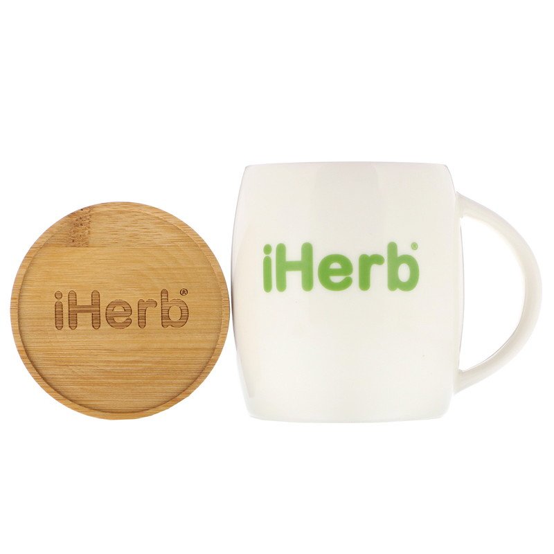 

Керамическая кружка IHerb Goods с деревянной крышкой 350 мл