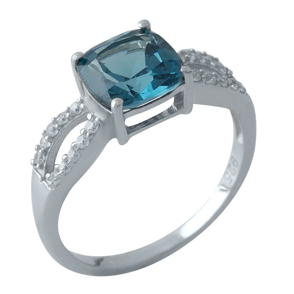 

Серебряное кольцо MG с натуральным топазом Лондон Блю 17 размер