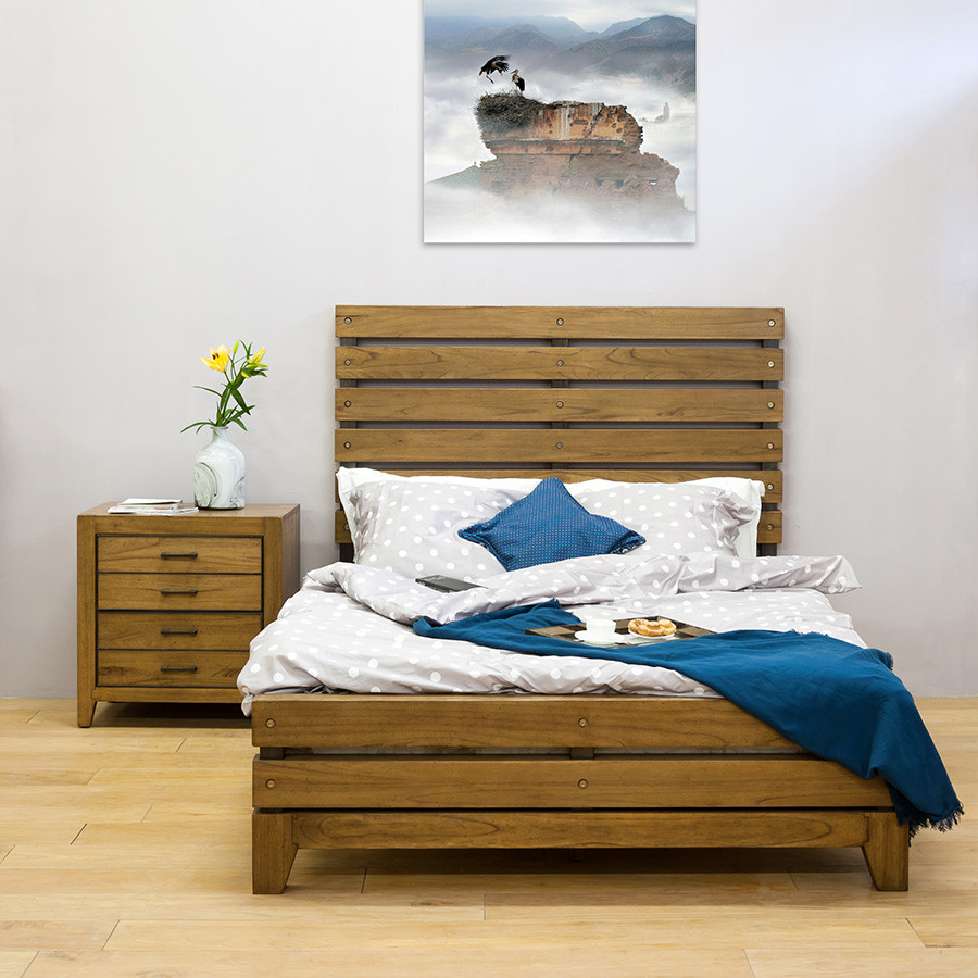 

Кровать двуспальная Dreamwood SERENITY Queen, массив ясень