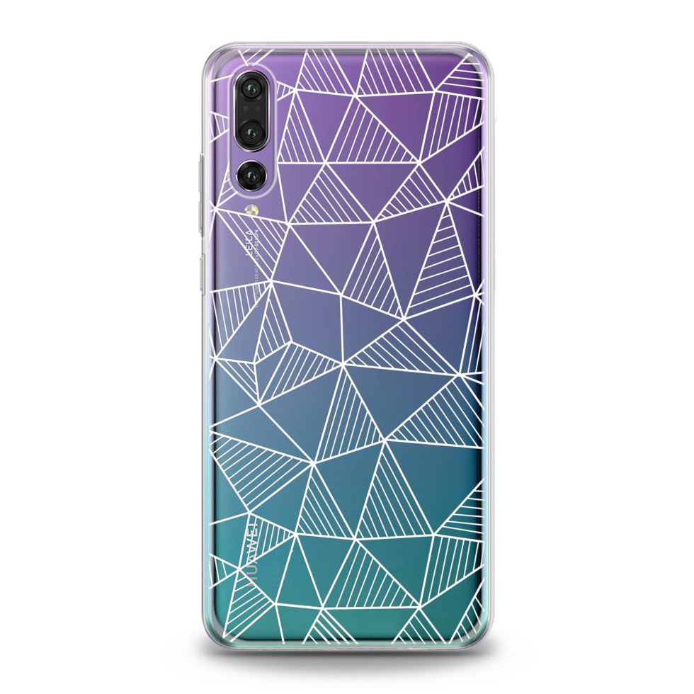 Чехол силиконовый для Huawei (Треугольники, геометрия) Mate 20 Pro ...