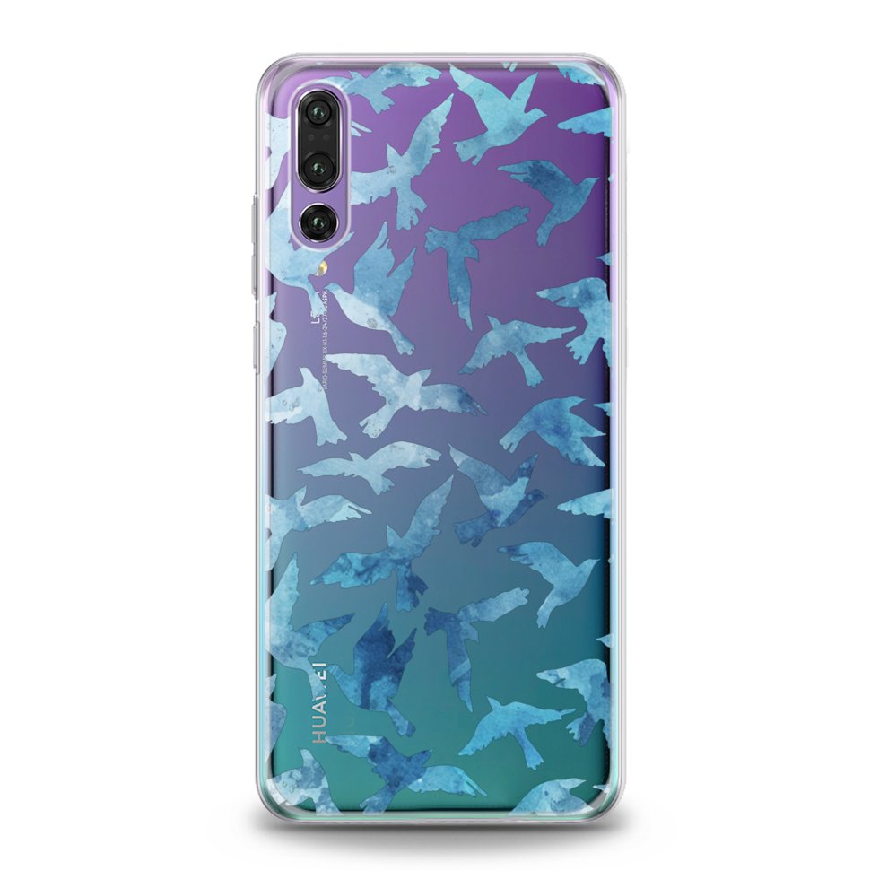 Чехол силиконовый для Huawei (Стая голубей, паттерн) P10 Lite хуавей ...