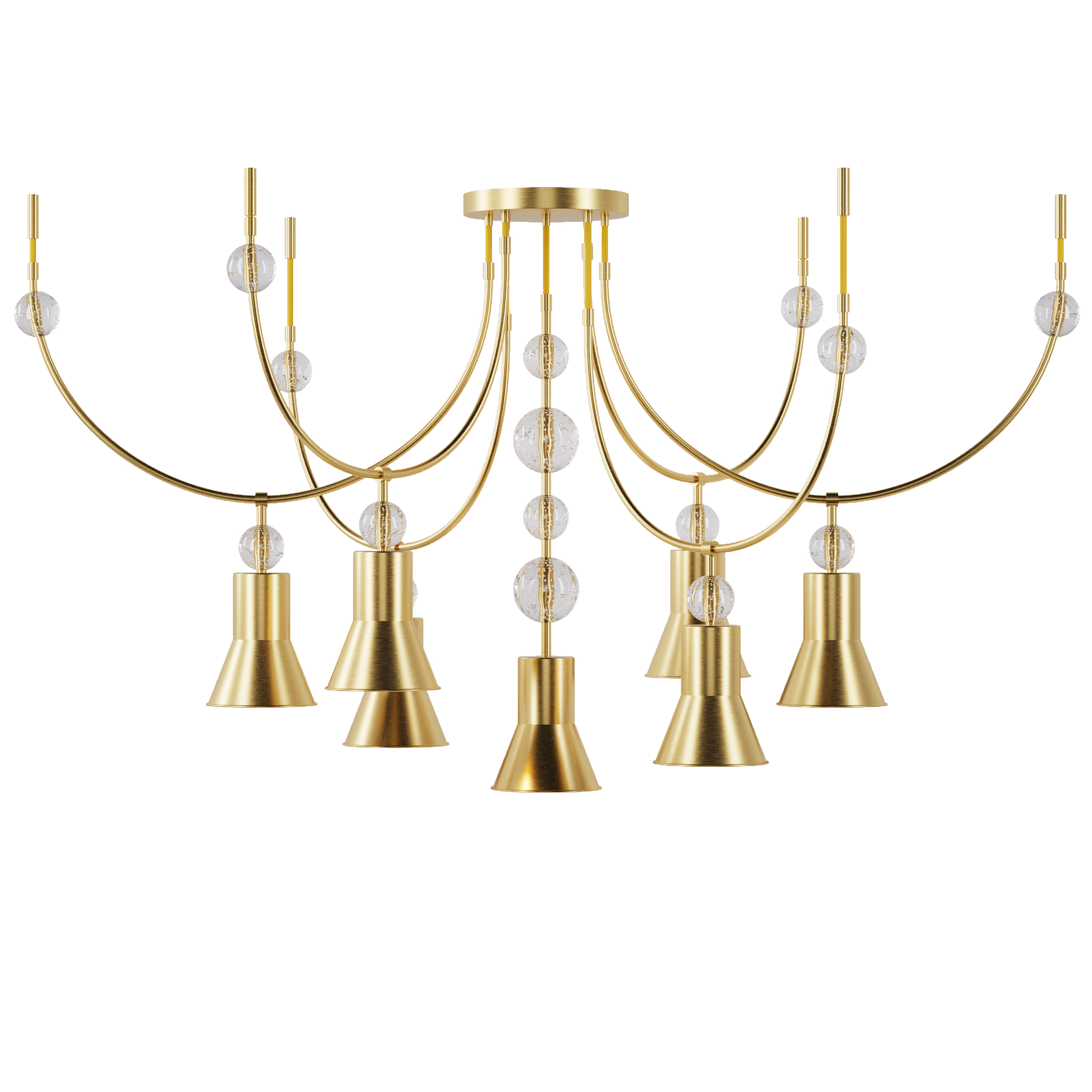 

Подвесная люстра для гостиной, спальни, кухни, кафе, офиса ARCH 7U 12894-5 сталь золотистый/латунь золотистый PikArt