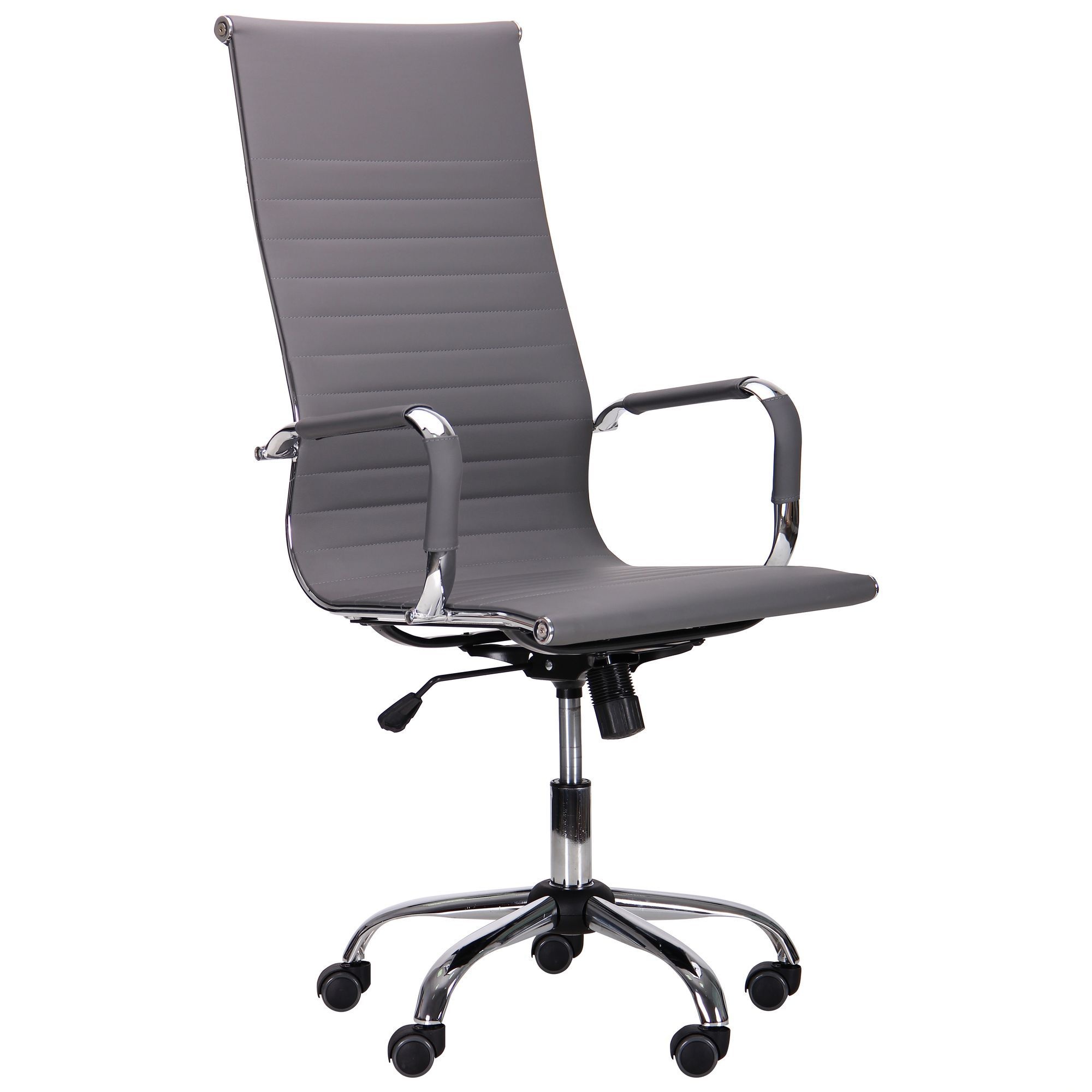 

Кресло офисное Slim HB (XH-632) механизм Tilt, металл хром/кожзаменитель PU серый AMF