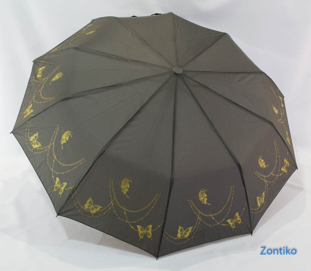 

Складной зонт Bellissimo полуавтомат темно серый на 10 спиц 18309/7