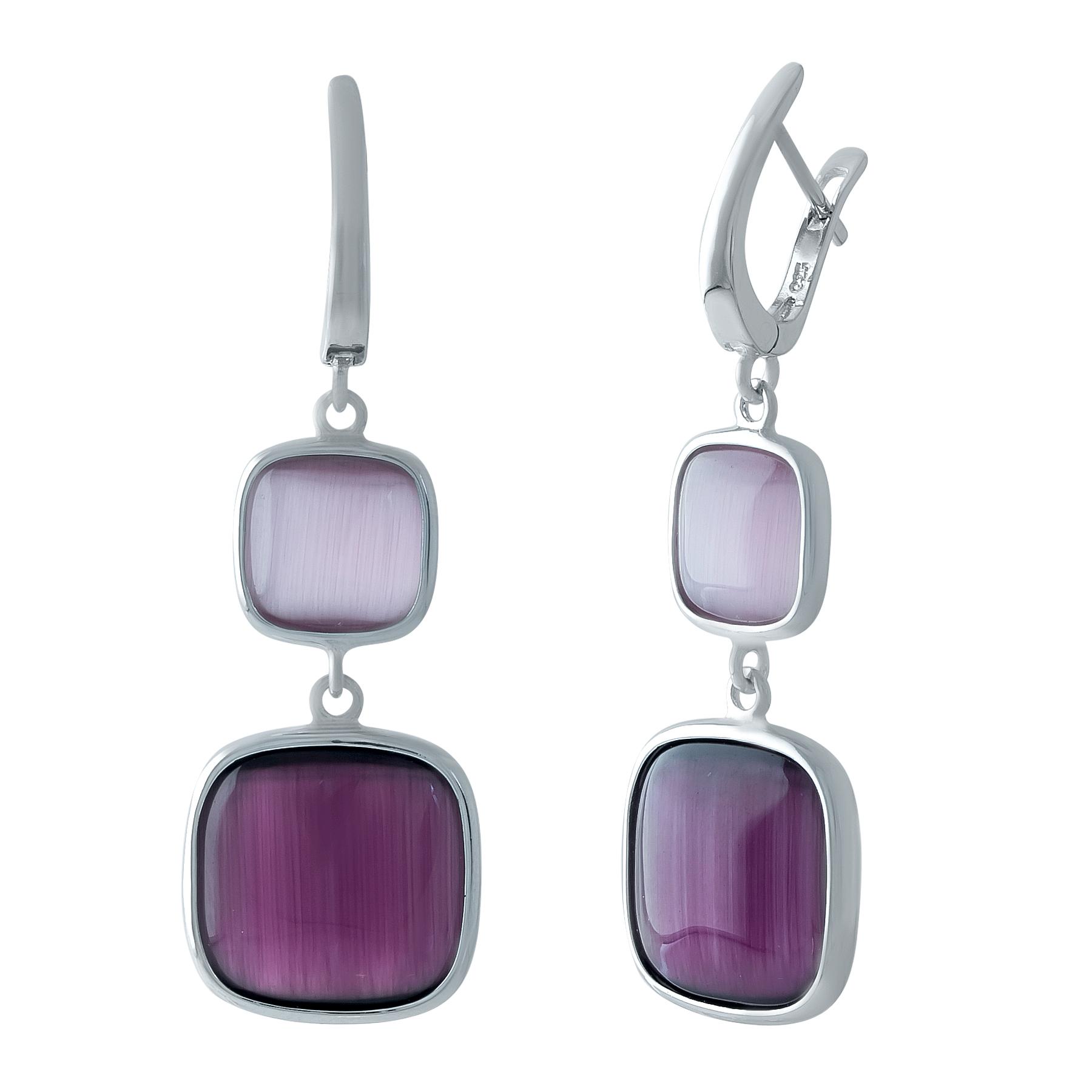 

Серебряные серьги SilverAlex с кошачим глазом