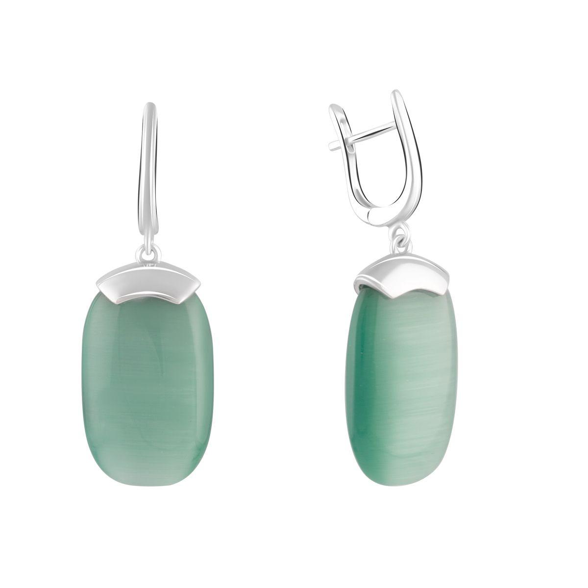 

Серебряные серьги SilverAlex с кошачим глазом