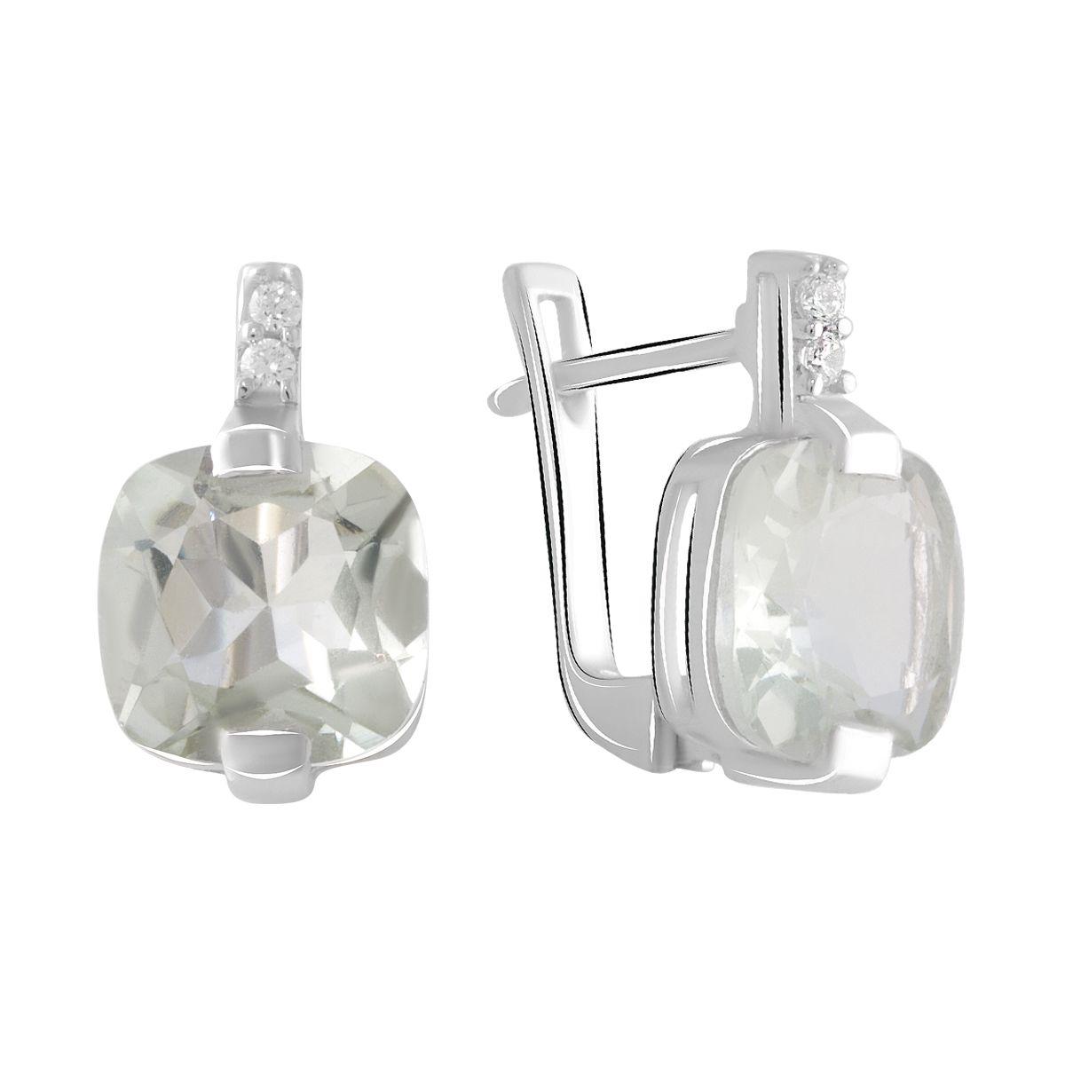 

Серебряные серьги SilverAlex с натуральным зеленим аметистом 5.173ct
