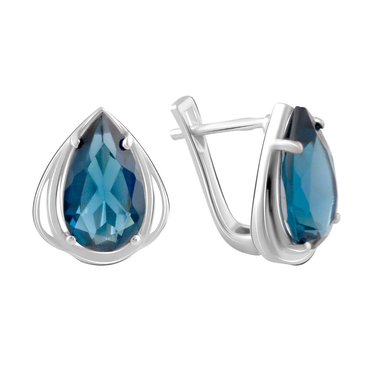 

Серебряные серьги SilverAlex с натуральным топазом Лондон Блю 0.618ct