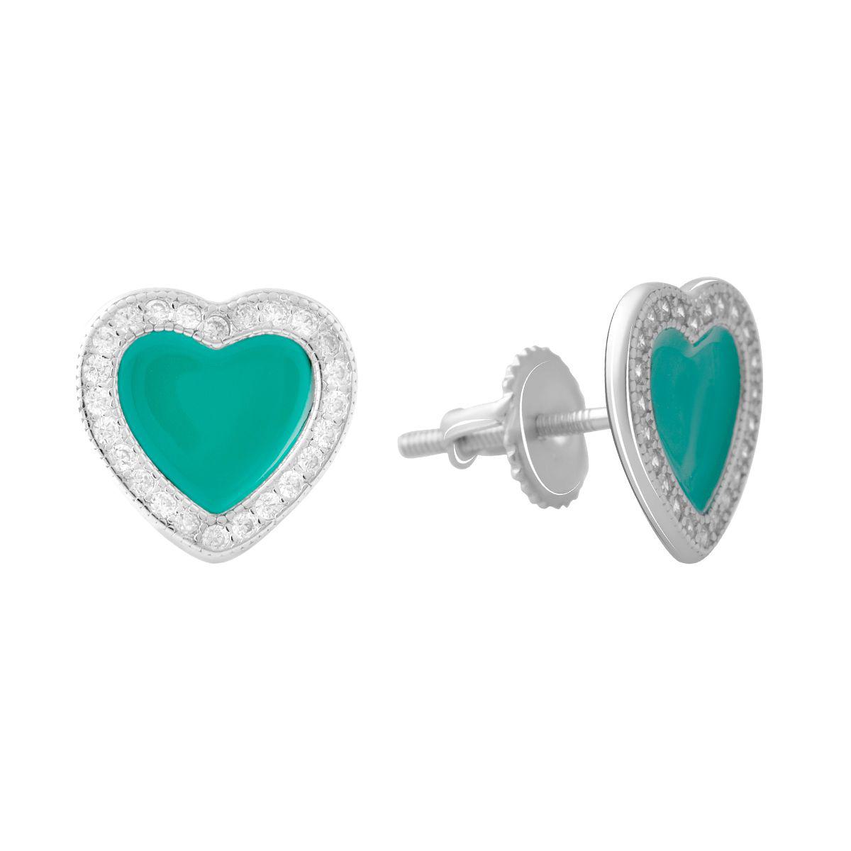 

Серебряные серьги SilverAlex с емаллю, фианитами