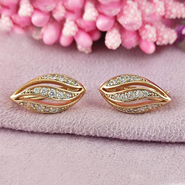 

Серьги Xuping Лайма белые медицинское золото позолота 18К английский замок А/В 1-0703