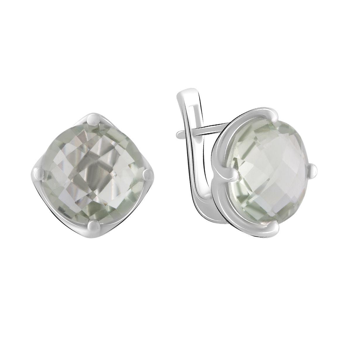 

Серебряные серьги SilverAlex с натуральным зеленим аметистом 4.828ct