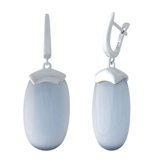 

Серебряные серьги SilverAlex с кошачим глазом