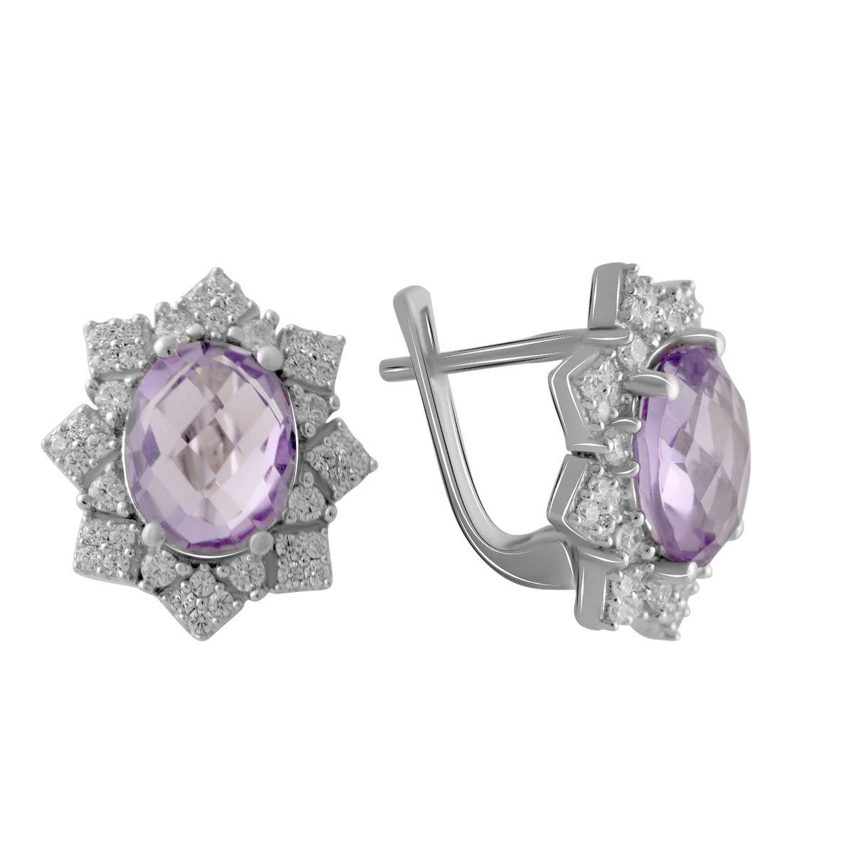 

Серебряные серьги SilverAlex с натуральным аметистом 6.285ct